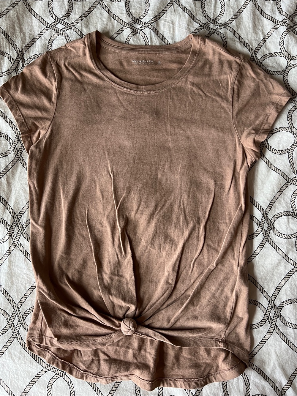 Abercrombie Knot-Front Tee in Dusty Rose